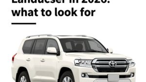 Современная иллюстрация внедорожника Toyota Land Cruiser для статьи о выборе подержанного автомобиля в 2026 году